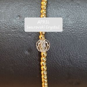 April Swarovski Crystal Birthstone Bracelets 18 K Gold-plated Beads